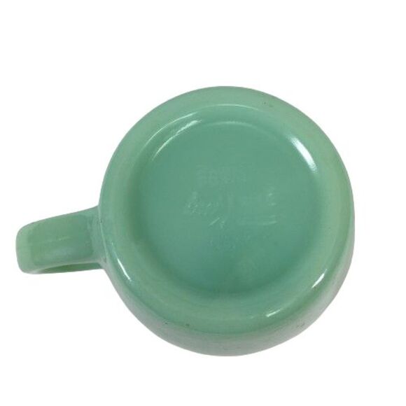 Vtg Jadeite Green Fire King Thick C Restaurant Ware Coffee Mug Anchor Hocking - Picture 8 of 9